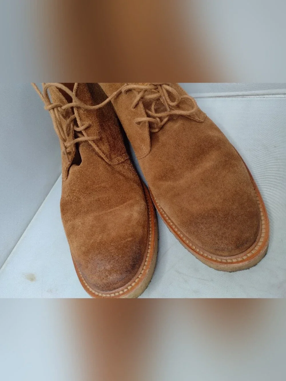 Banana Republic Suede Crepe Chukka Boot Men's Size 8 41 Tan Leather Lace N